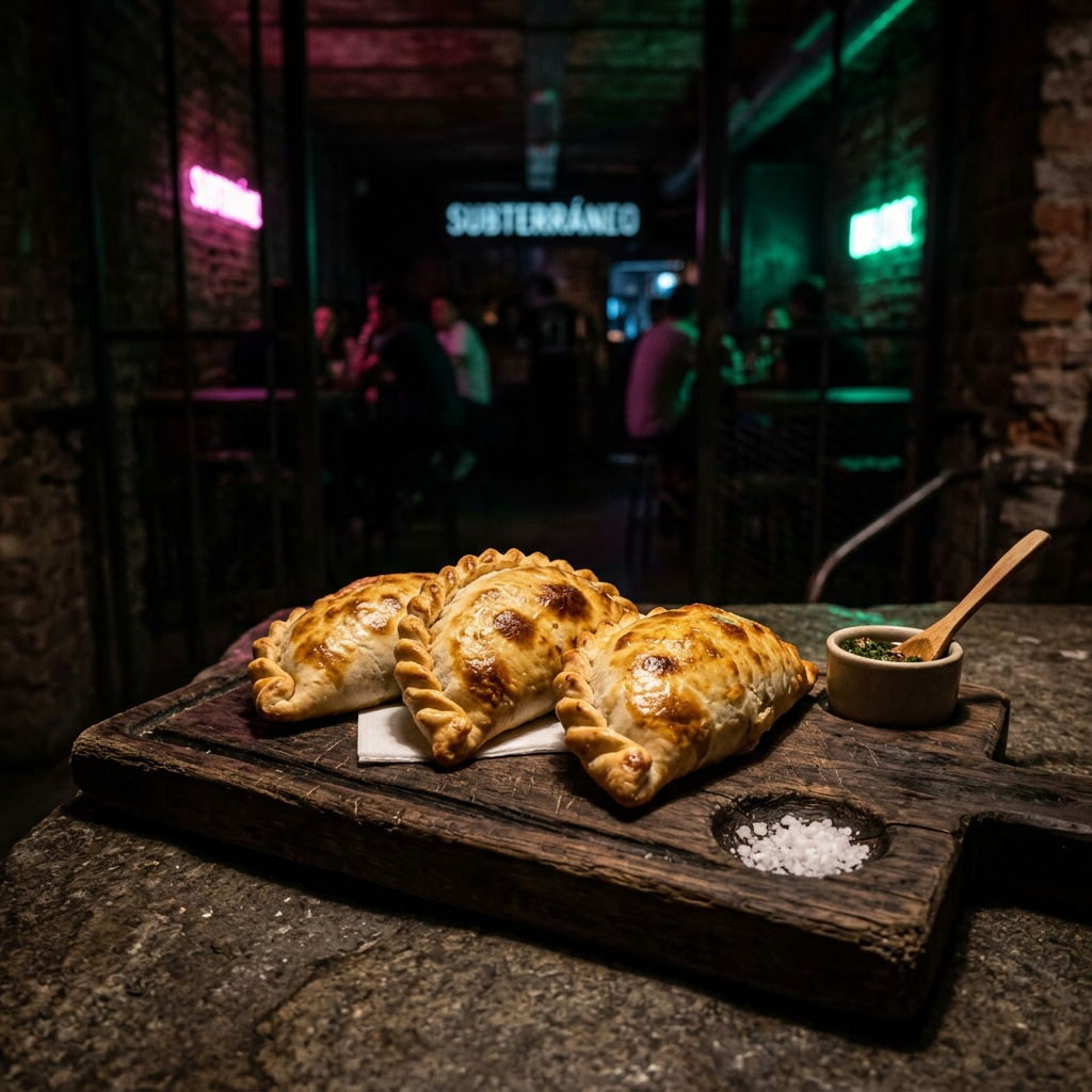 3 empanadas artesanales doradas